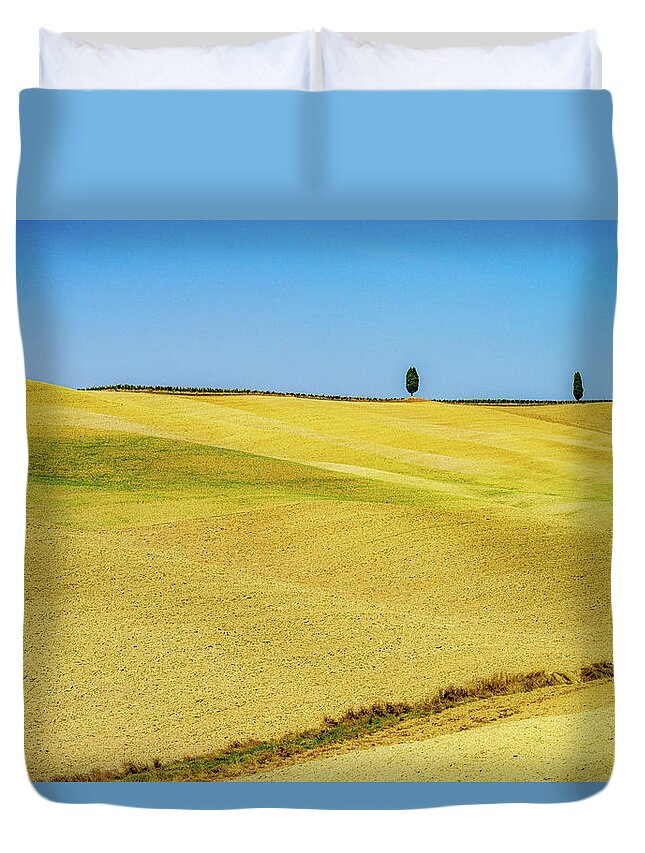 Tuscany Duvet Cover featuring the photograph Golden Tuscany by Marian Tagliarino