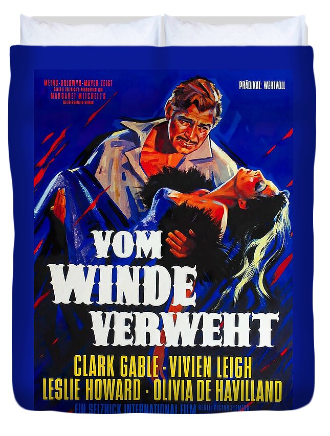 Gone Duvet Cover featuring the mixed media ''Gone With the Wind'' - 1939 by Movie World Posters