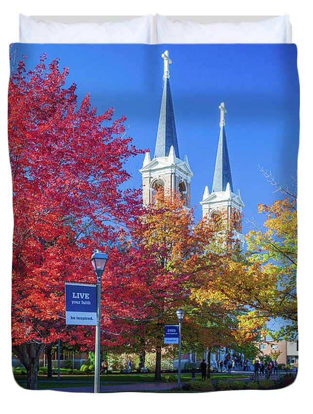 America Duvet Cover featuring the photograph Gonzaga Fall Color by Inge Johnsson