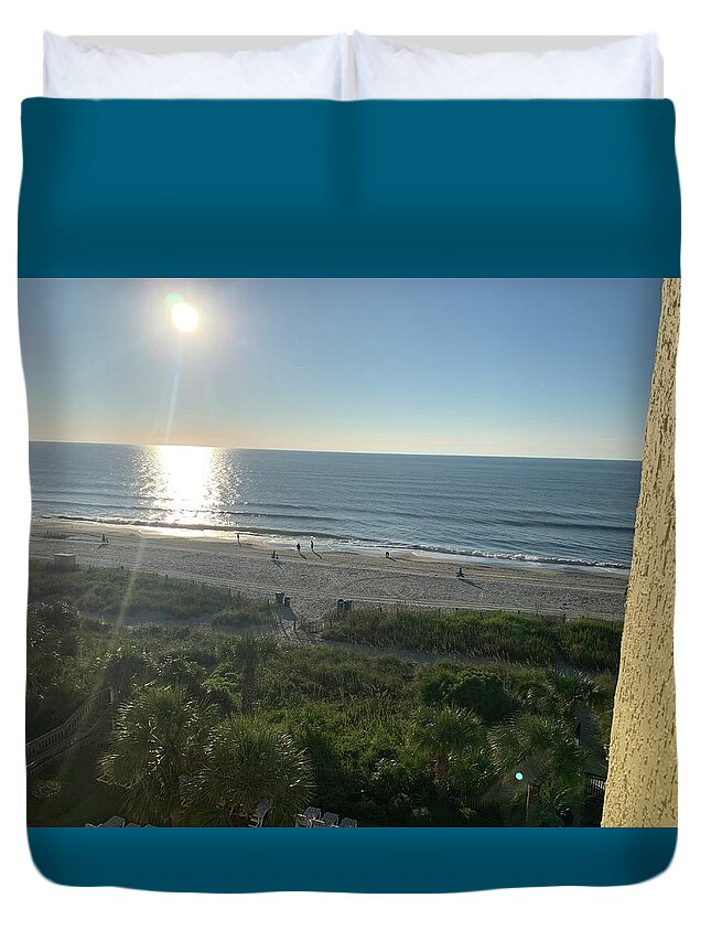 Photography Duvet Cover featuring the photograph Good Morning Myrtle Beach by Lisa White