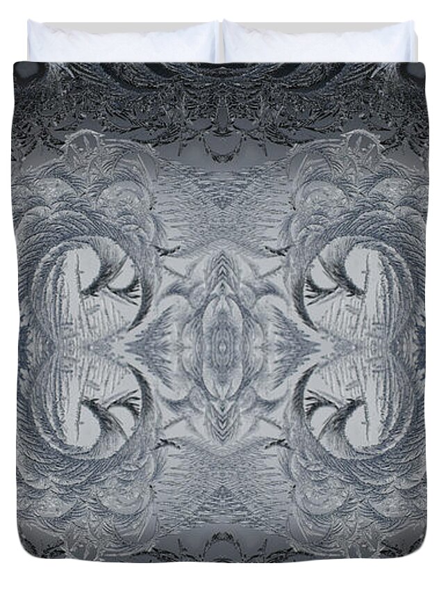 Photograph Duvet Cover featuring the digital art Gothic Ice by Mary J Winters-Meyer