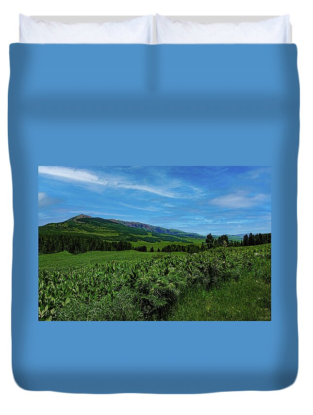 Cloud Duvet Cover featuring the photograph Crested Butte Colorado, Gothic Mountain by Tom Potter