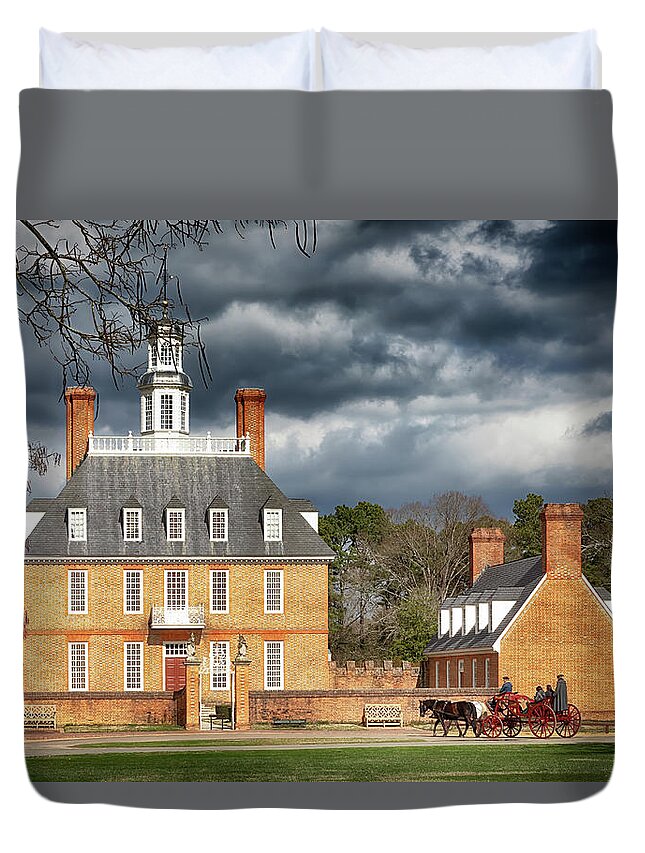Virginia Duvet Cover featuring the photograph Governors Palace - Colonial Williamsburg by Susan Rissi Tregoning