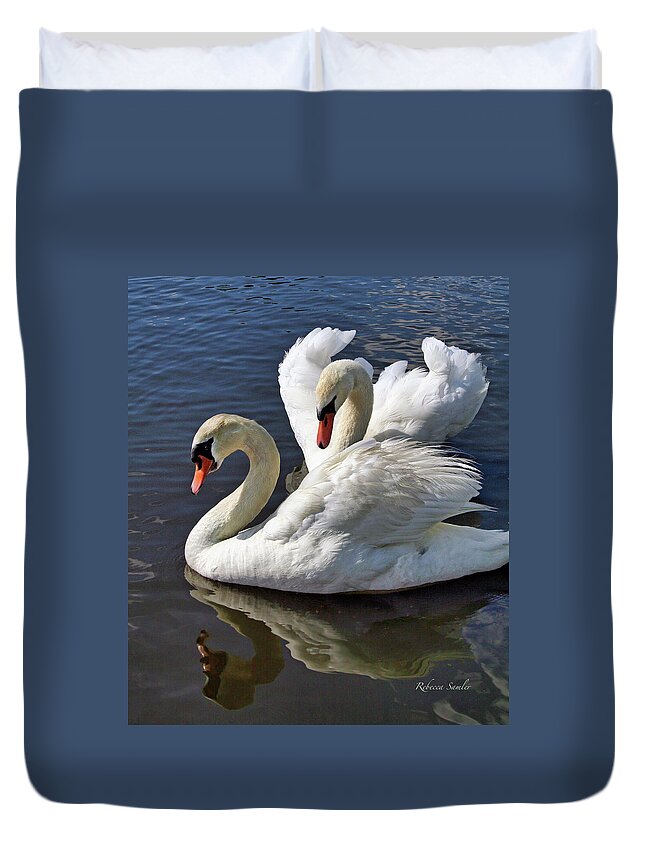 Swans Duvet Cover featuring the photograph Grace by Rebecca Samler