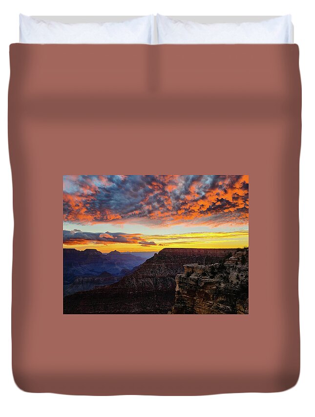 Grand Canyon Duvet Cover featuring the photograph Grand Canyon Sunrise by Susie Loechler