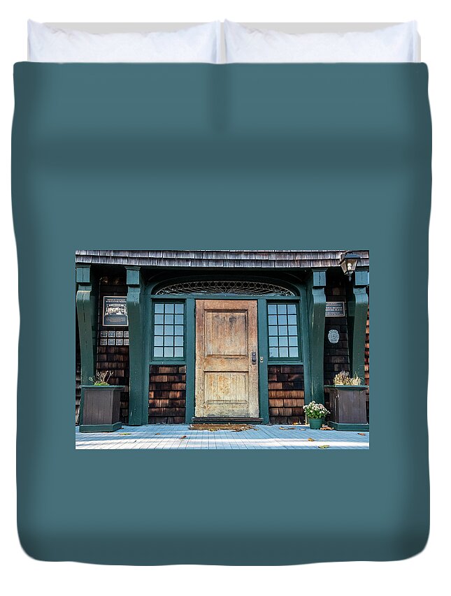 Door Duvet Cover featuring the photograph Grand Entrance by Cathy Kovarik