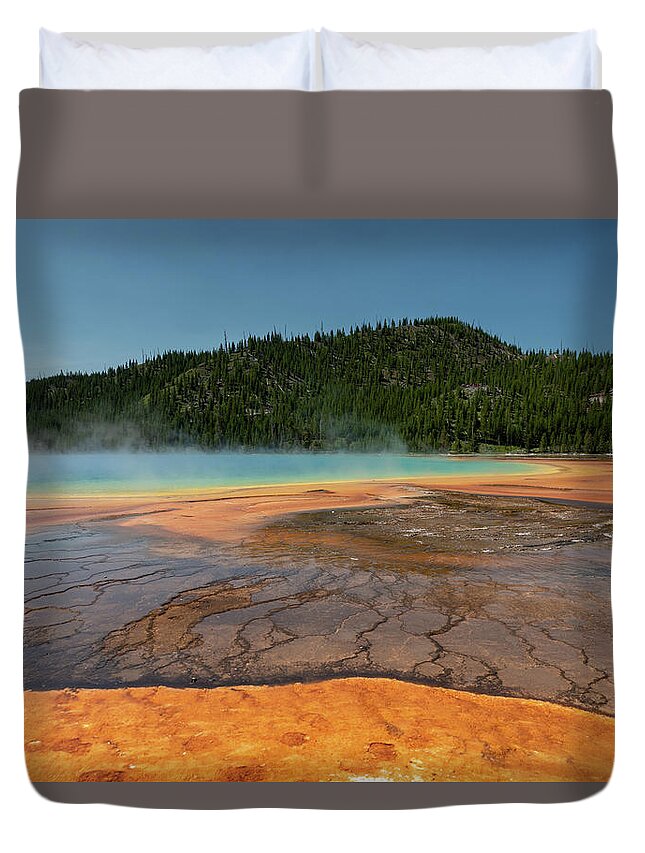 Yellowstone Duvet Cover featuring the photograph Grand Prismatic by Tara Krauss