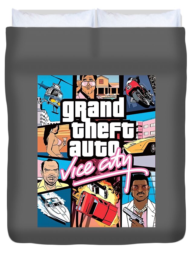 Grand Theft Auto Vice City Duvet Cover by Katelyn Smith - Pixels