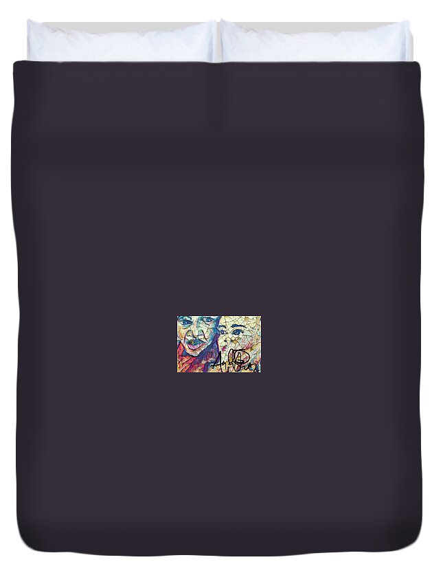  Duvet Cover featuring the painting Grandma by Angie ONeal