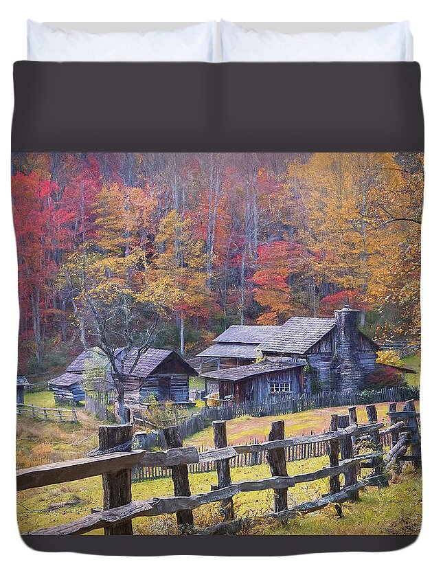 Homestead Duvet Cover featuring the photograph Grandpa's Homestead by Jaki Miller