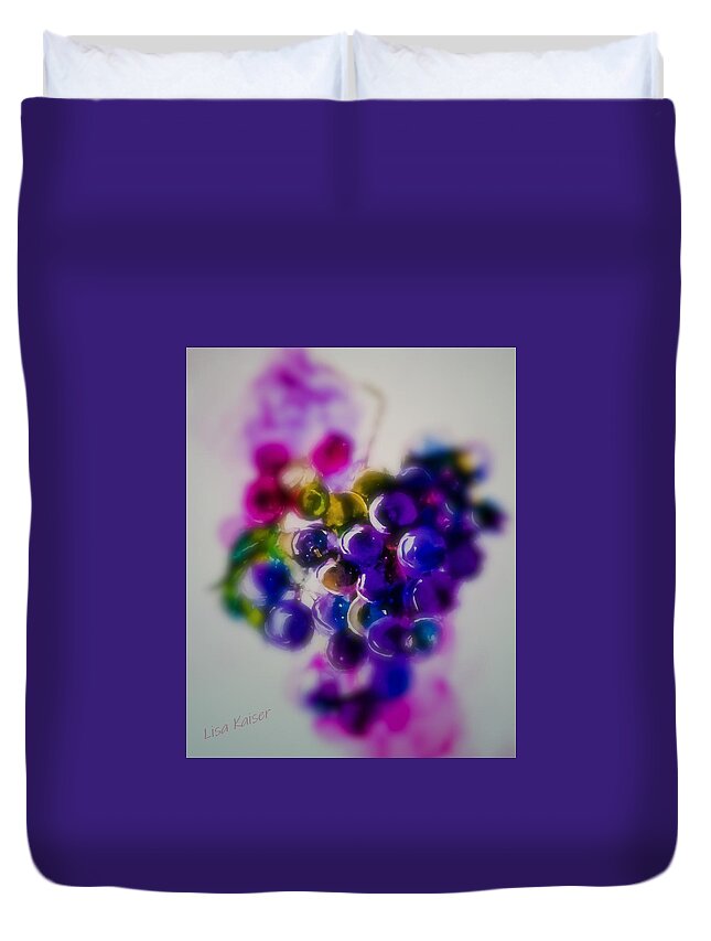 Grape Duvet Cover featuring the digital art Grape Extract by Lisa Kaiser