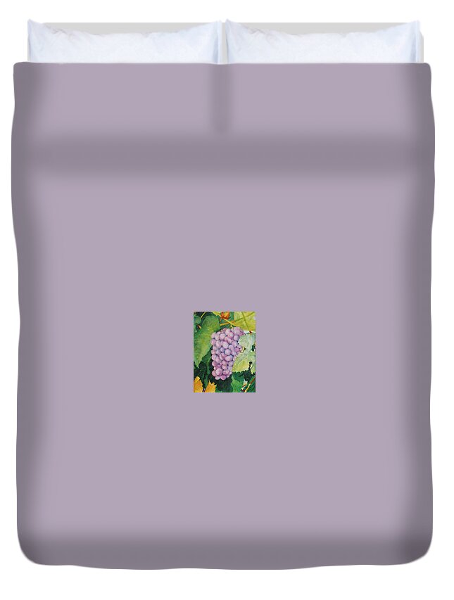 Grapes Duvet Cover featuring the painting Grapes by Mary Ellen Mueller Legault