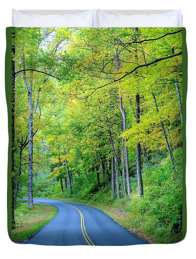 Fall Duvet Cover featuring the photograph Great Day For A Smokey Mountains Drive by Tony Locke