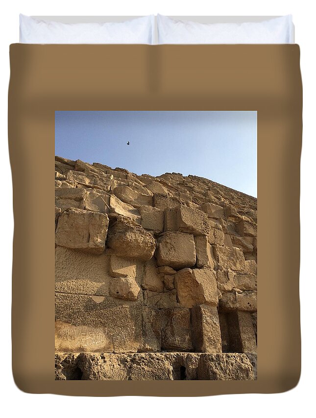 Giza Duvet Cover featuring the photograph Great Pyramid by Trevor Grassi
