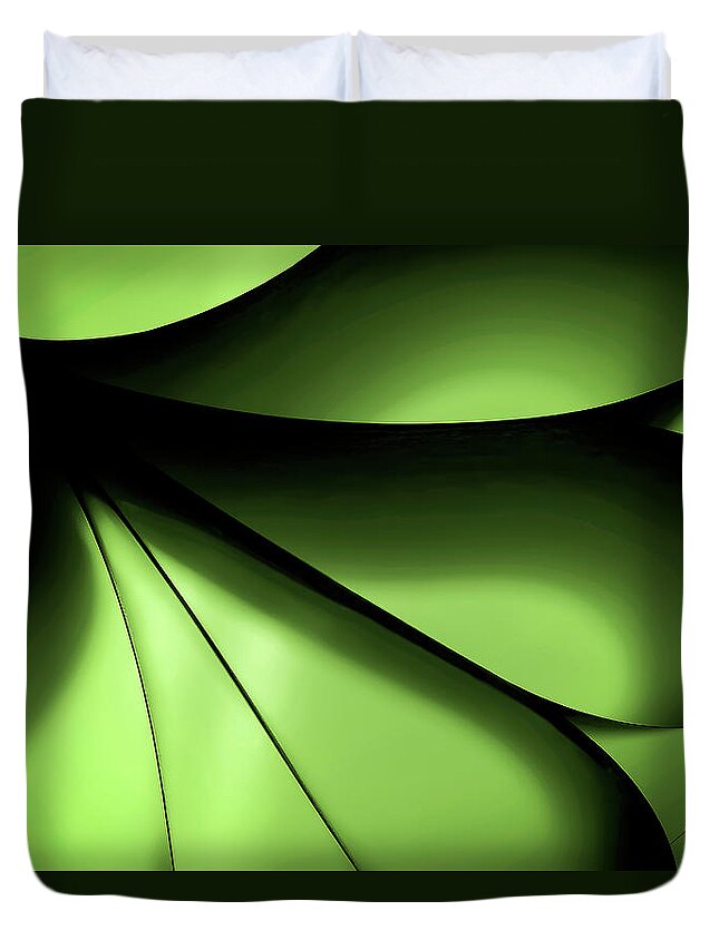 Abstract Photography Duvet Cover featuring the photograph Green Paper by Silvia Marcoschamer