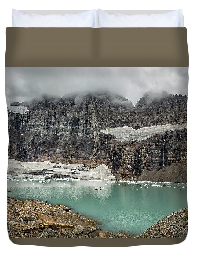 Glacier Duvet Cover featuring the photograph Grinnell and Salamander Glaciers, Soon Things of the Past by Belinda Greb