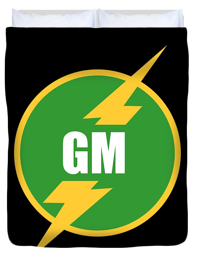 Funny Duvet Cover featuring the digital art Groomsmen Gm Logo by Flippin Sweet Gear
