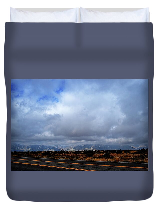 Mountains Duvet Cover featuring the photograph Guadalupe Mountains by George Taylor
