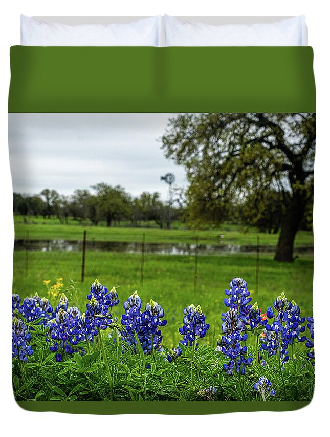  Duvet Cover featuring the photograph Guarding The Pond by Johnny Boyd