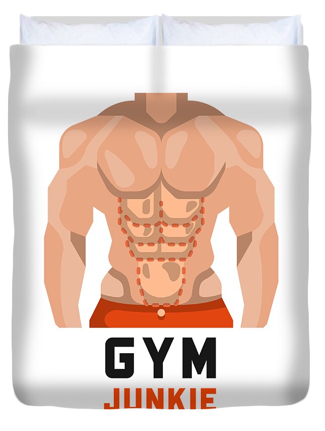 Gym Junkie Gift For Him Workout Lover Bodybuilder Inspirational Quote Duvet  Cover by Jeff Creation - Pixels