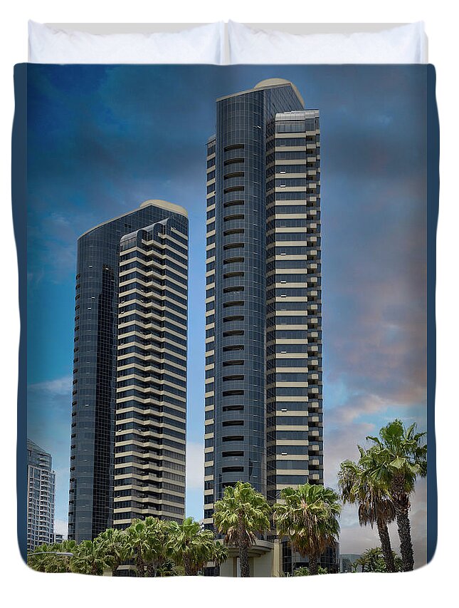 Harbor Club Duvet Cover featuring the photograph Habor Club Condos San Diego by Chris Smith