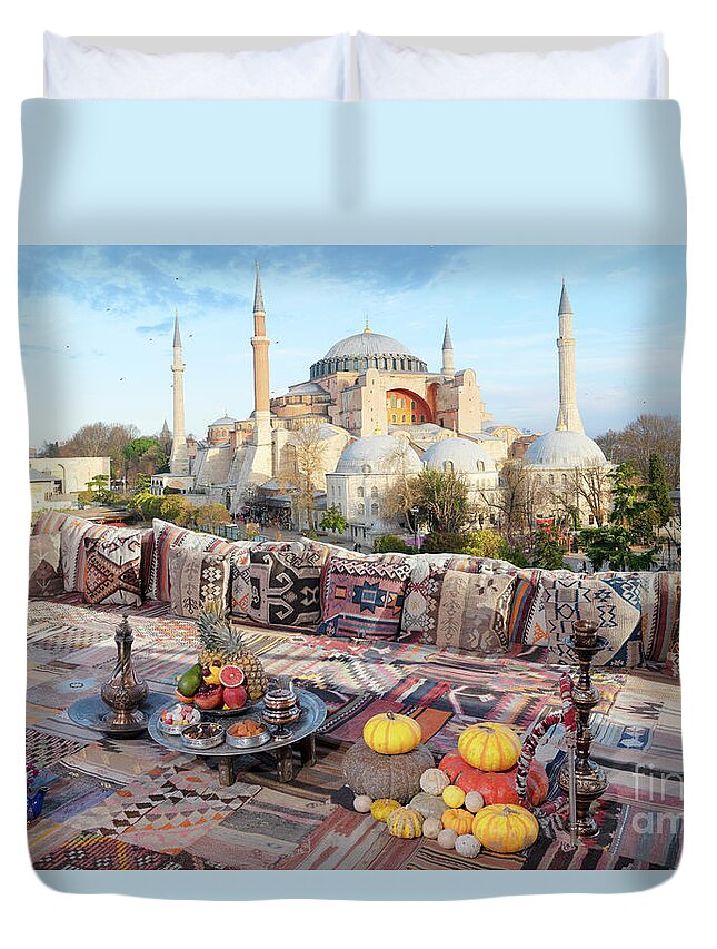 Hagia Sophia Duvet Cover featuring the photograph Hagia Sophia cathedral by Anastasy Yarmolovich