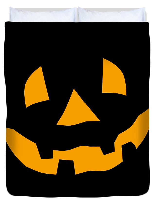 Funny Duvet Cover featuring the digital art Halloween Pumpkin by Flippin Sweet Gear