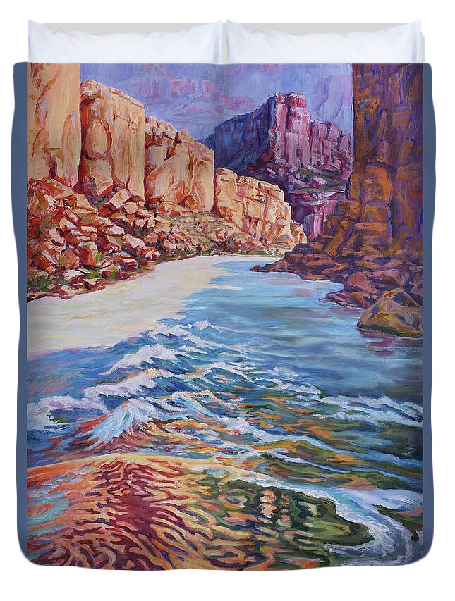 Landscape Duvet Cover featuring the painting Hallways of Always by Page Holland