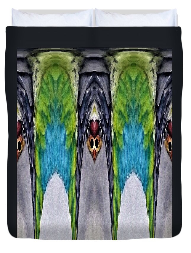 Abstract Art Duvet Cover featuring the digital art Hanging Bats by Ronald Mills