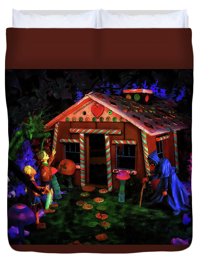 Hansel And Gretel Duvet Cover featuring the photograph Hansel and Gretel - Fairyland Caverns by Susan Rissi Tregoning