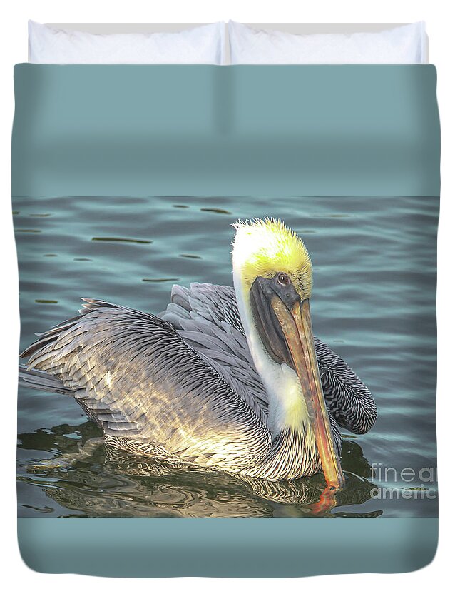 Pelican Duvet Cover featuring the photograph Happiness by Joanne Carey