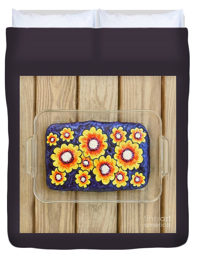 Bread Duvet Cover featuring the photograph Happy Flower Sesame Seed Sourdough 1 by Amy E Fraser