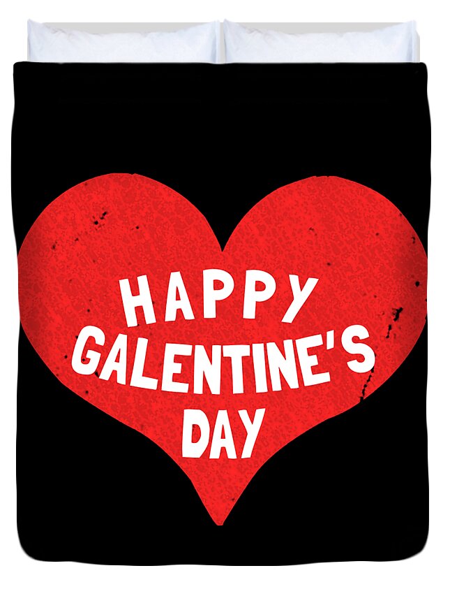 Funny Duvet Cover featuring the digital art Happy Galentines Day by Flippin Sweet Gear