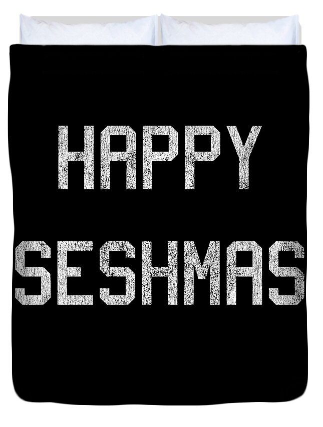 Christmas 2023 Duvet Cover featuring the digital art Happy Seshmas by Flippin Sweet Gear