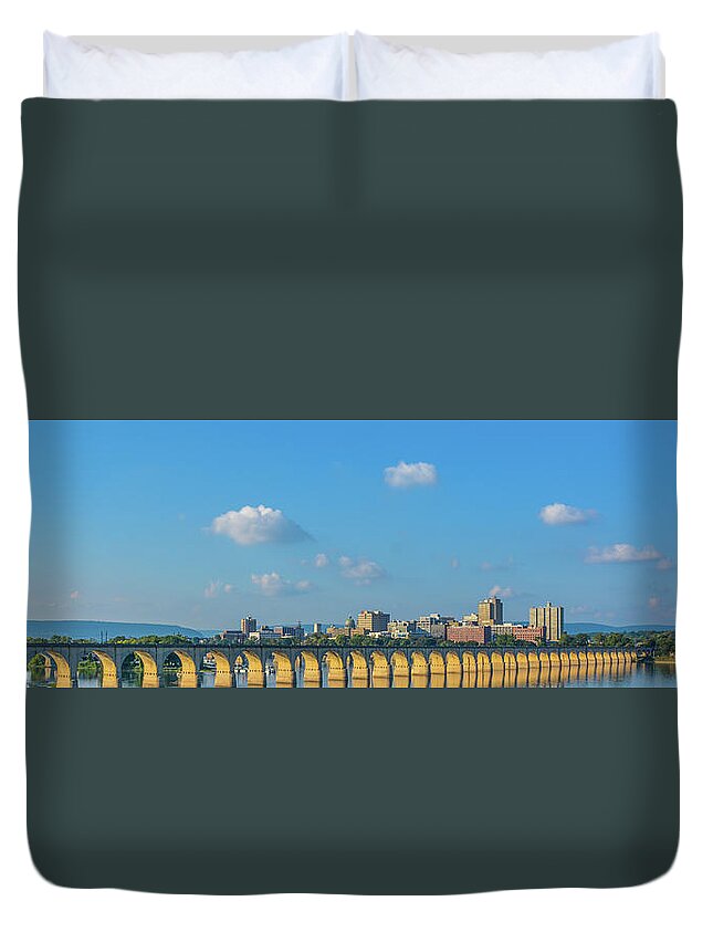 Harrisburg Duvet Cover featuring the photograph Harrisburg, PA Skyline by Tommy Anderson