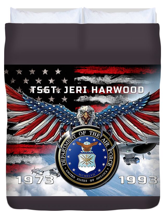Jeri Duvet Cover featuring the digital art Harwood by Bill Richards
