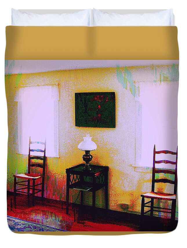 Living Room. Parlor Duvet Cover featuring the digital art Have a Seat by Cliff Wilson