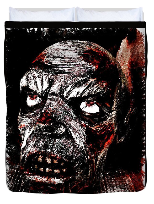 Zombie Duvet Cover featuring the digital art Have You Met My Brother? by Steve Taylor