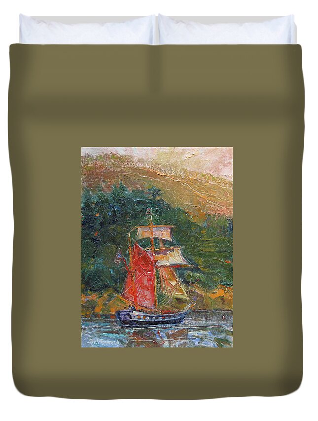 Hawiian Chieftain Duvet Cover featuring the painting Hawiian Chieftain by John McCormick