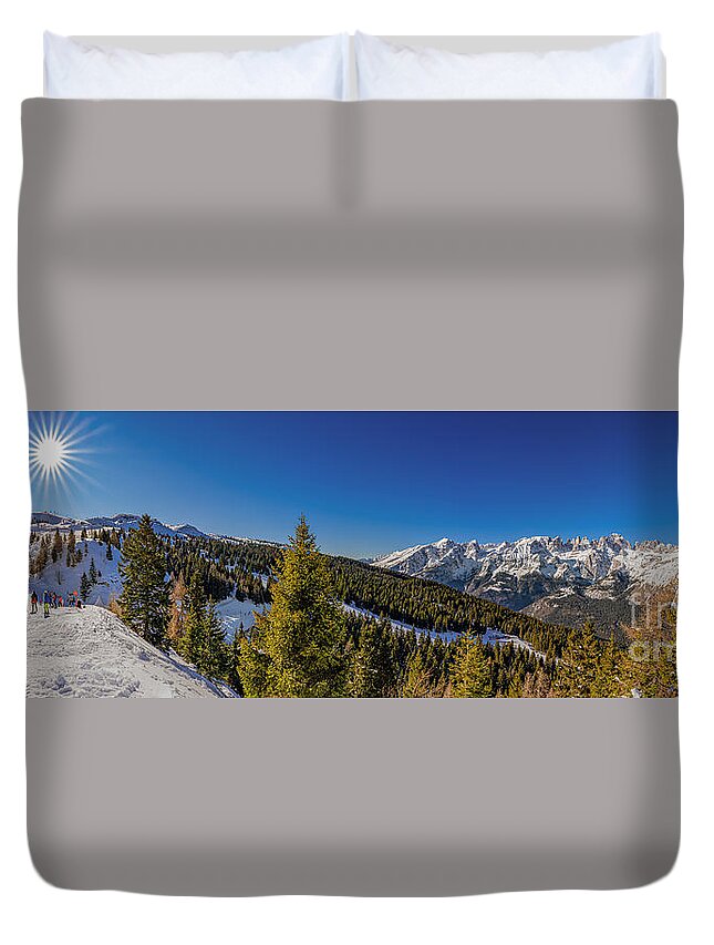 Mountain Duvet Cover featuring the photograph Let the sun kisses you by The P