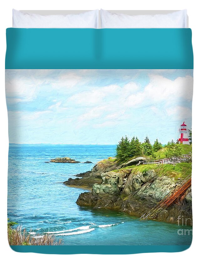 Head Harbour Light Duvet Cover featuring the photograph Head Harbour Lighthouse, Campobello Island, New Brunswick, Canada by Anita Pollak