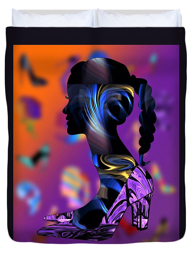 Abstract Duvet Cover featuring the digital art Head Over Heels - No.3 by Ronald Mills
