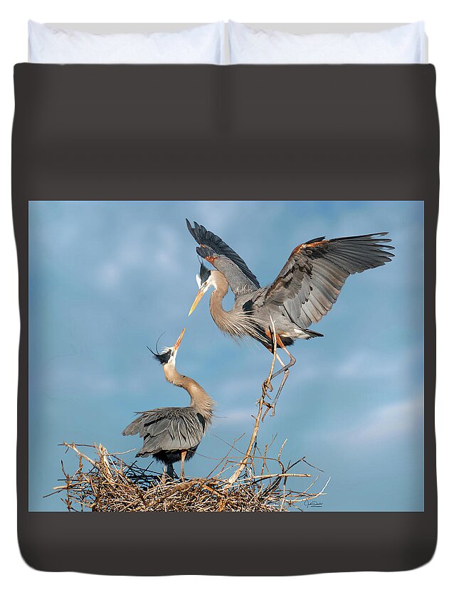 Great Blue Duvet Cover featuring the photograph Hello, my Sweetiepie by Judi Dressler
