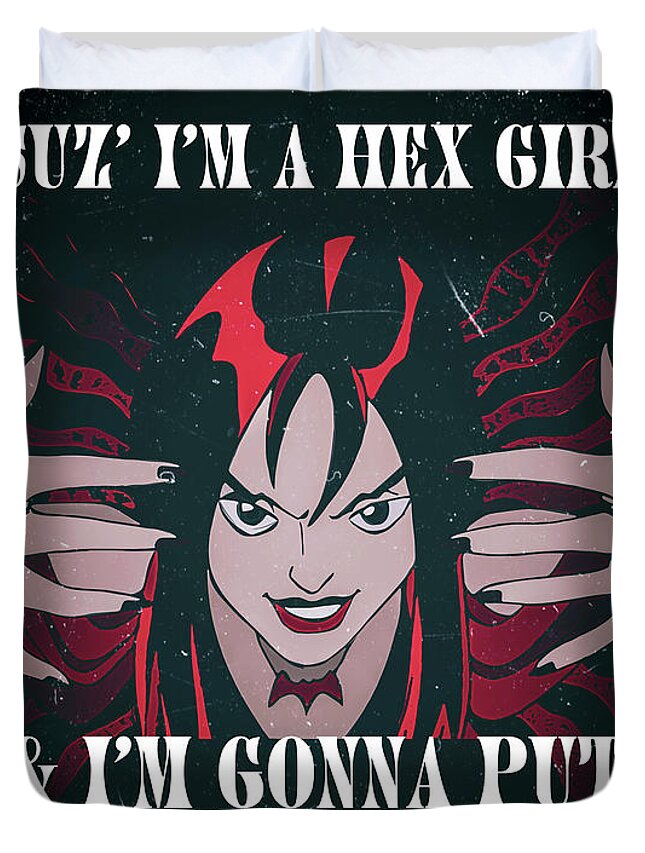 Hex Girls Duvet Cover featuring the digital art Hex Girl by Christina Rick