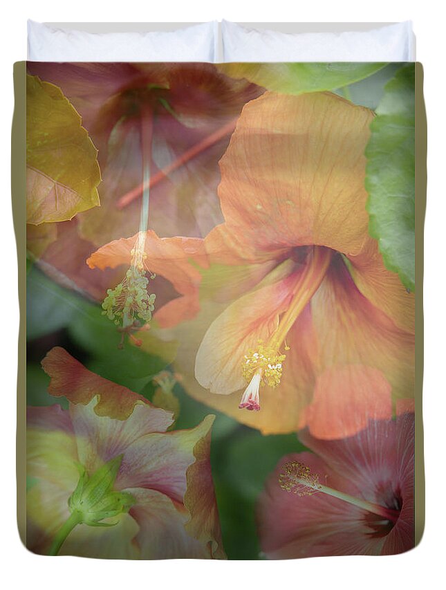 Flowers Duvet Cover featuring the photograph Hibiscus Multiple by M Kathleen Warren