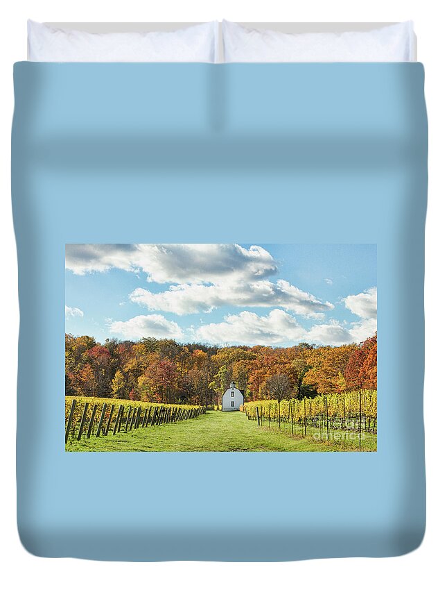 Lake Ontario Duvet Cover featuring the photograph Hidden Bench by Marilyn Cornwell