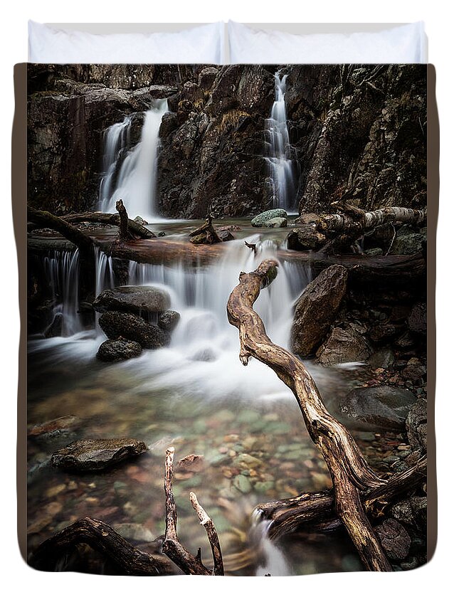 Waterfall Duvet Cover featuring the photograph Hidden Waterfall by Anita Nicholson