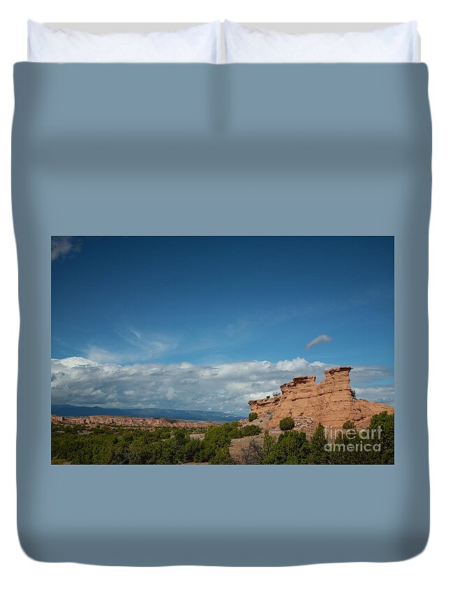 New Mexico Duvet Cover featuring the photograph High Road to Chimayo by Timothy Johnson
