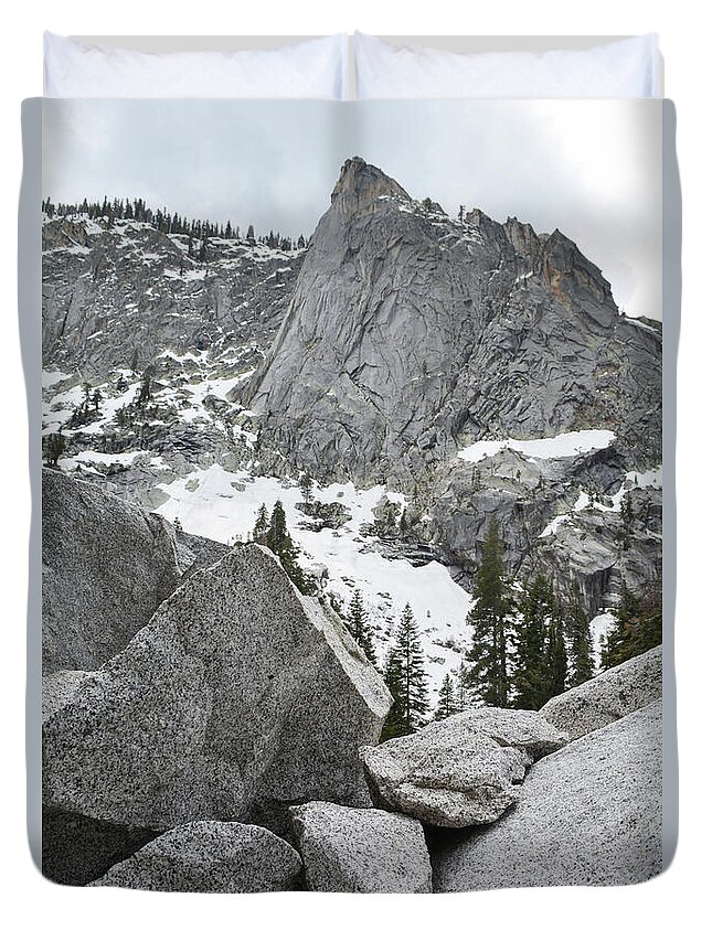 Sequoia National Park Duvet Cover featuring the photograph High Sierra Peak by Kyle Hanson