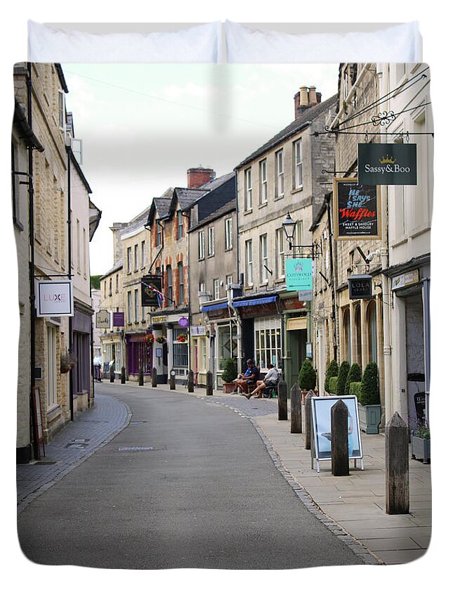 Hidcote Manor Duvet Cover featuring the photograph High Street - Chipping Campden - Cotswolds by Doc Braham